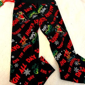 Justice Black Holiday Print Leggings 7/8